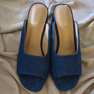 Chico's Denim Blue Mules